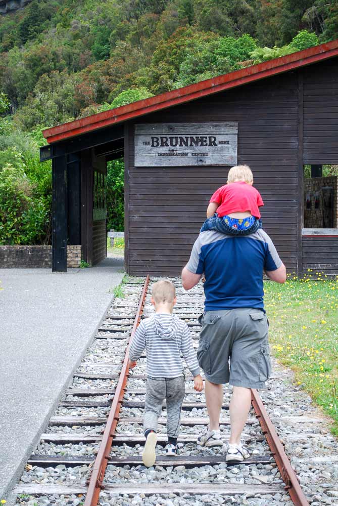 Visiting the Brunner Mine memorial, free family activity and historical site, West Coast, New Zealand