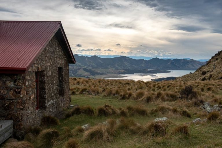 View of Packhorse Hut and Lyttelton Hut on the Gebbies Pass to Packhorse Hut track, Christchurch, New Zealand