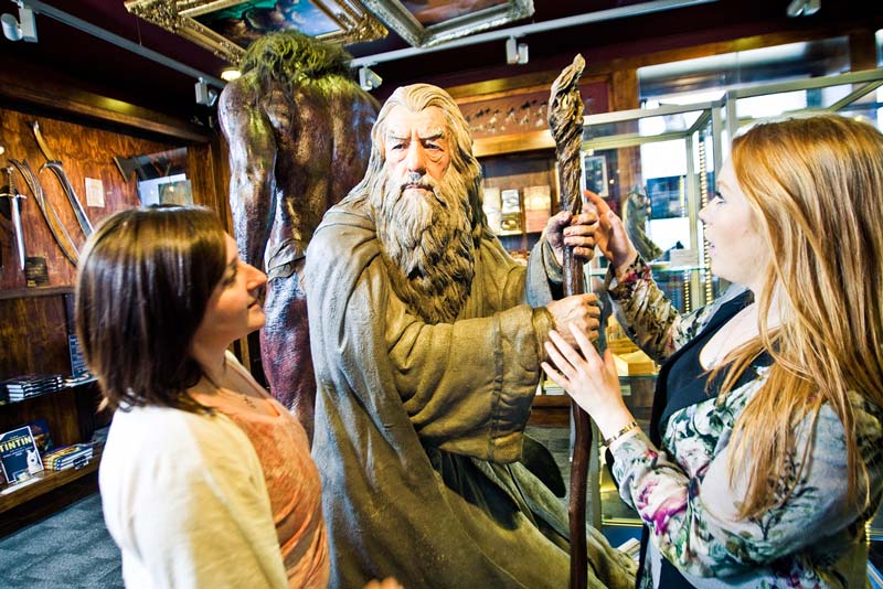 Statue of Gandalf at Wellington's Weta Cave; a highlight of your New Zealand North Island Itinerary