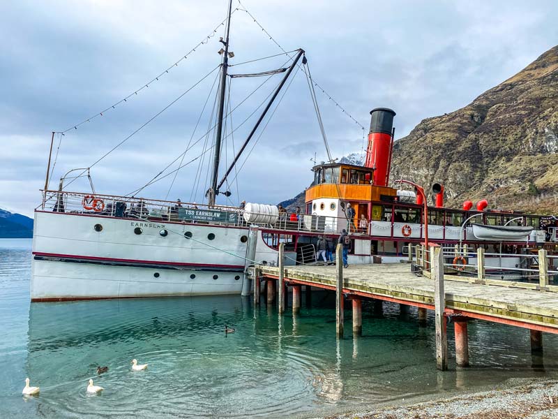 Tss Earnslaw in Lake Wakatipu at Walter Peak Station which is easily one of the best things to do in queenstown with kids