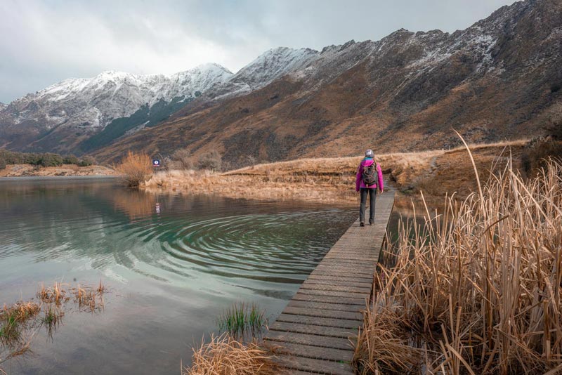 Moke Lake loop track, another good Queenstown Walk featuring a boardwalk over the lake