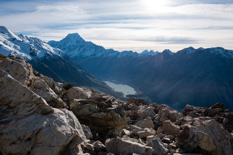 View of Aoraki Mt Cook from the Mueller Hut Hike